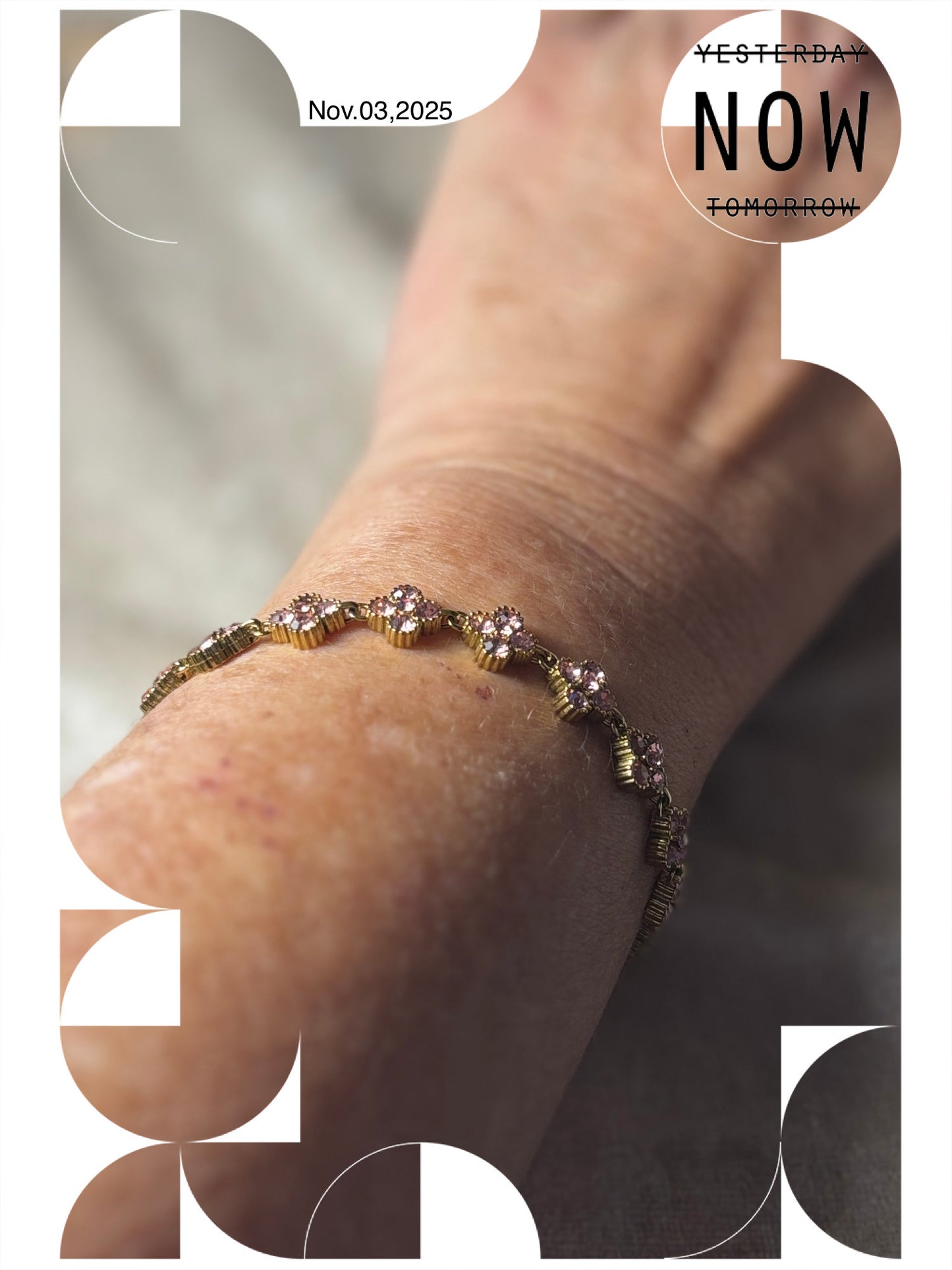 Bracelet SILOE en strass ROSE