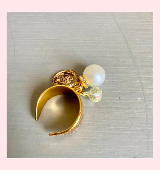 Bague Riviera réglable dorée