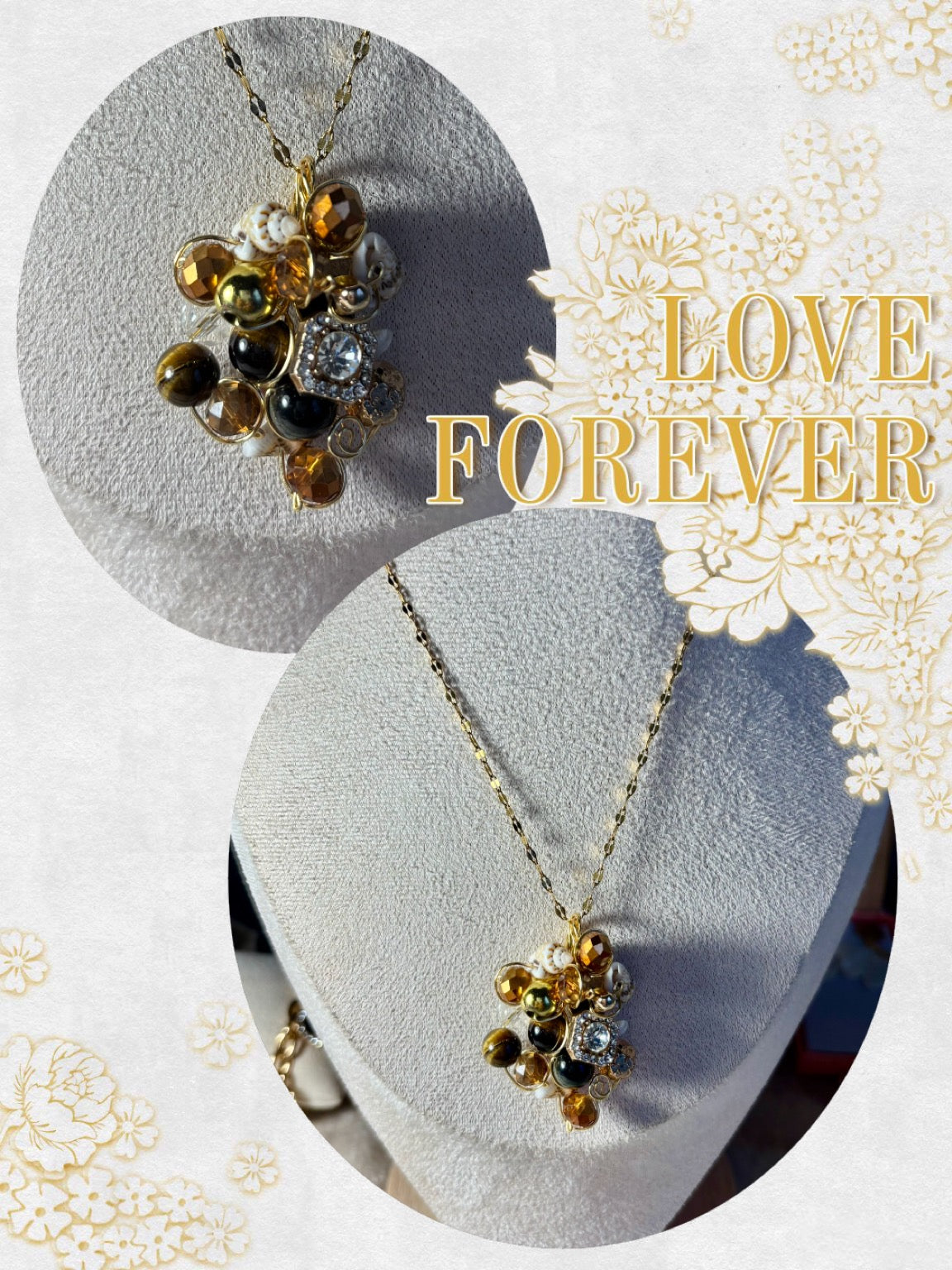 Collier Isis en perles marron