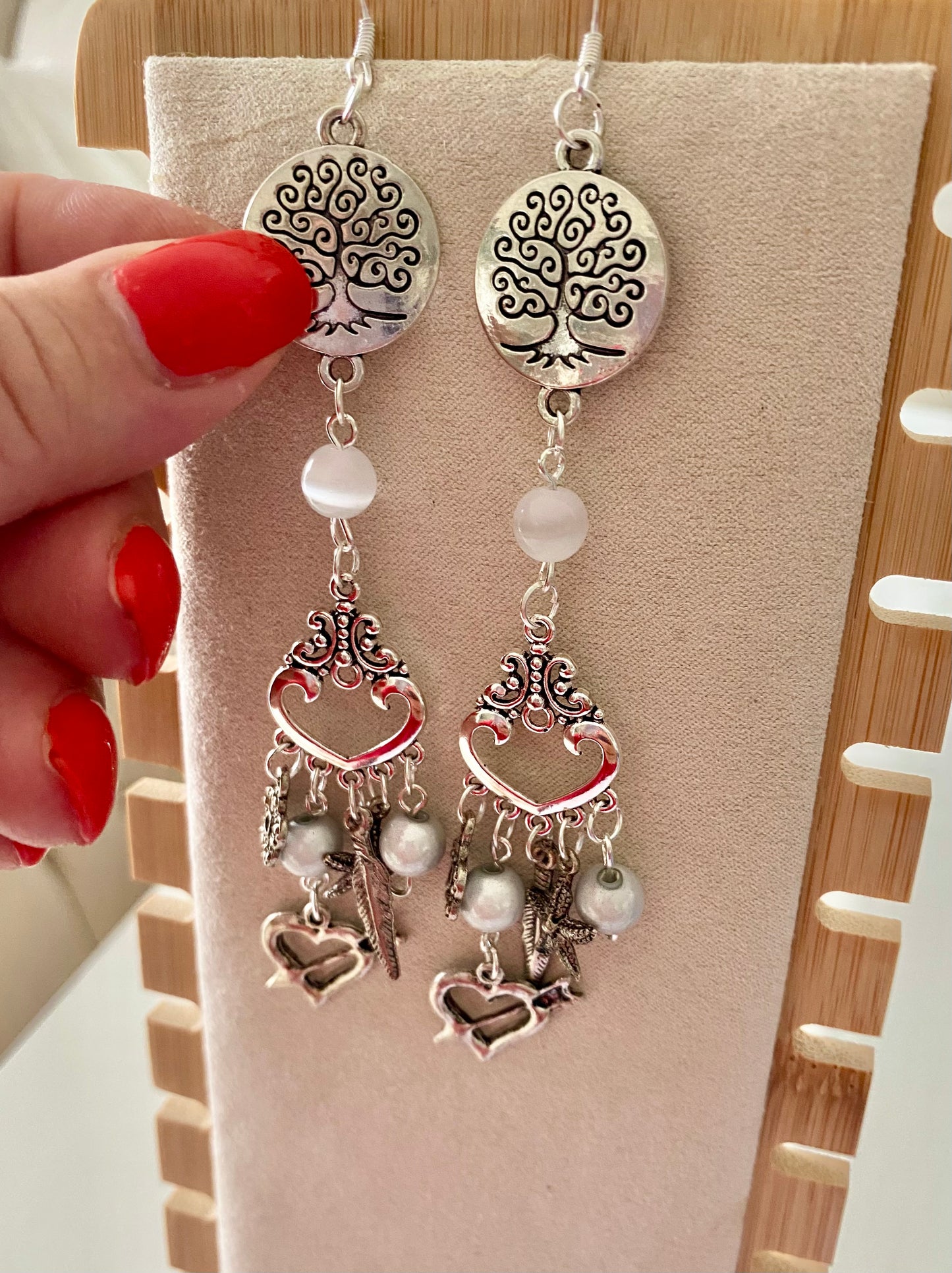 Boucles d’oreilles argentées CLIP Arbre de vie