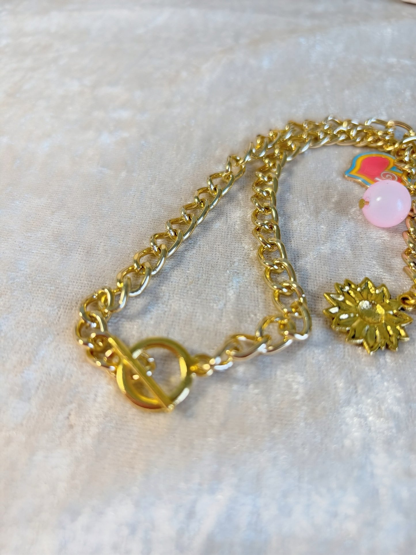 Collier breloques LA VIE EN ROSE