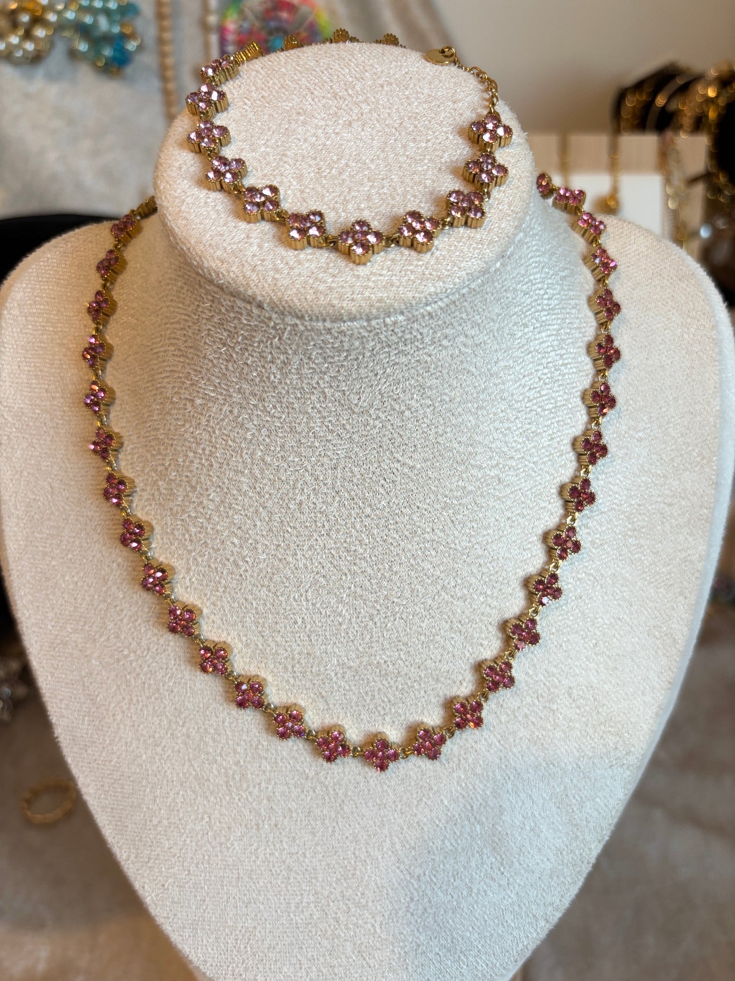 Collier SILOE en strass ROSE