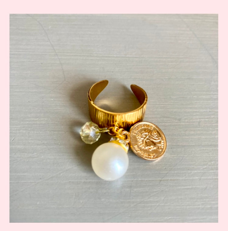 Bague Riviera réglable dorée