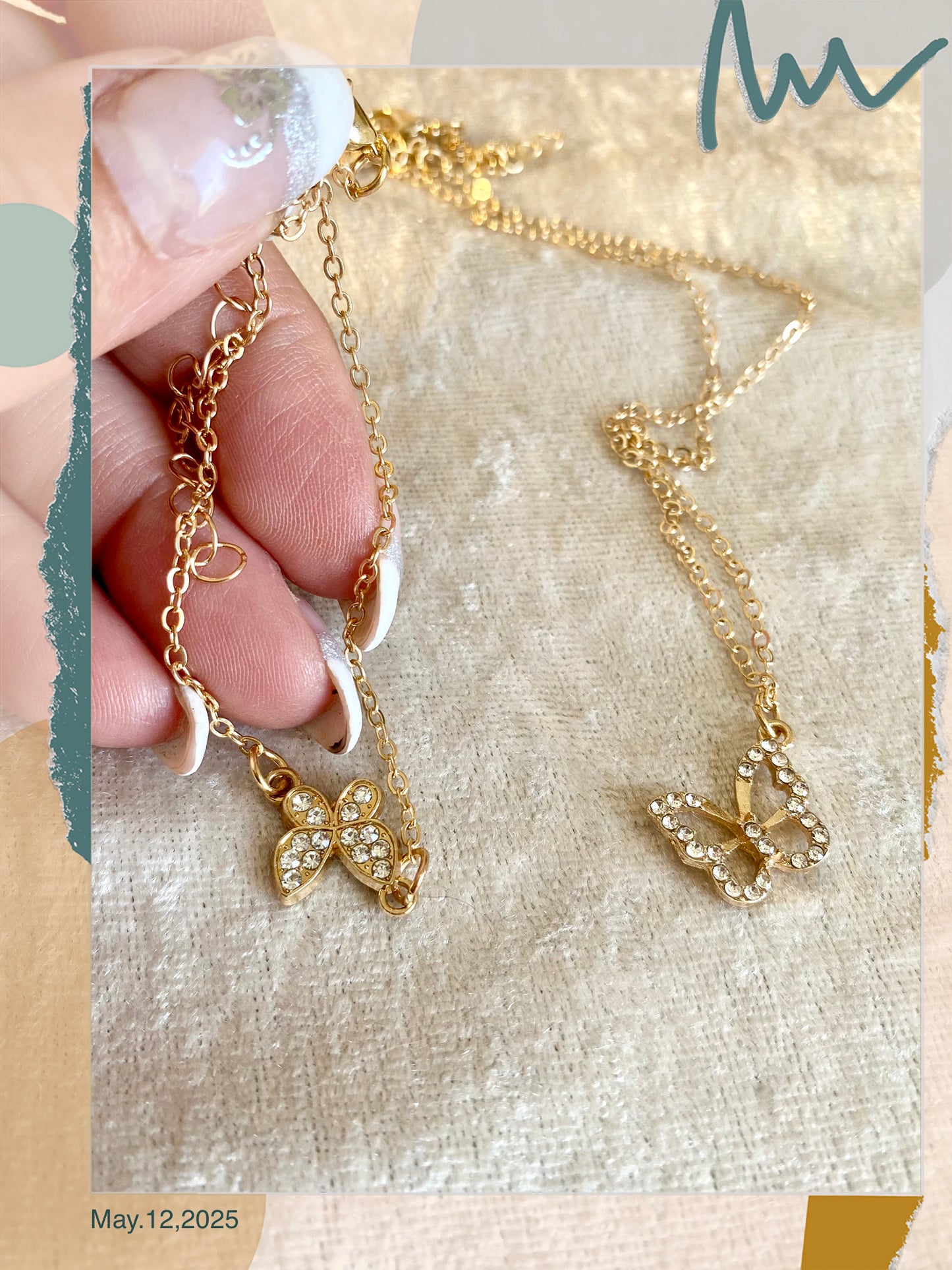 Collier Papillon strass