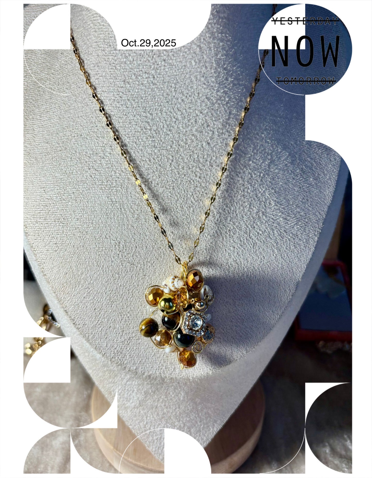 Collier Isis en perles marron