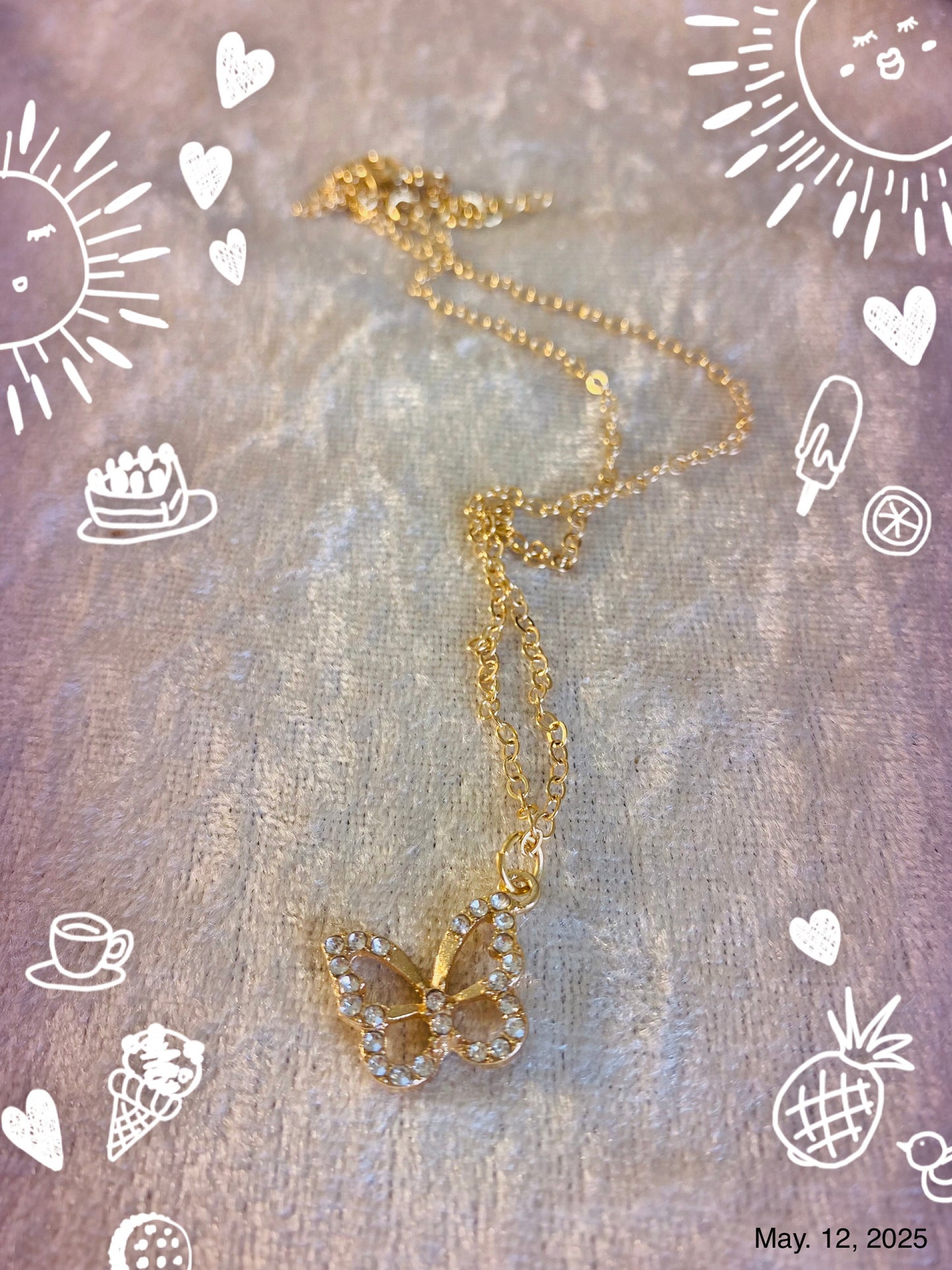 Collier Papillon strass