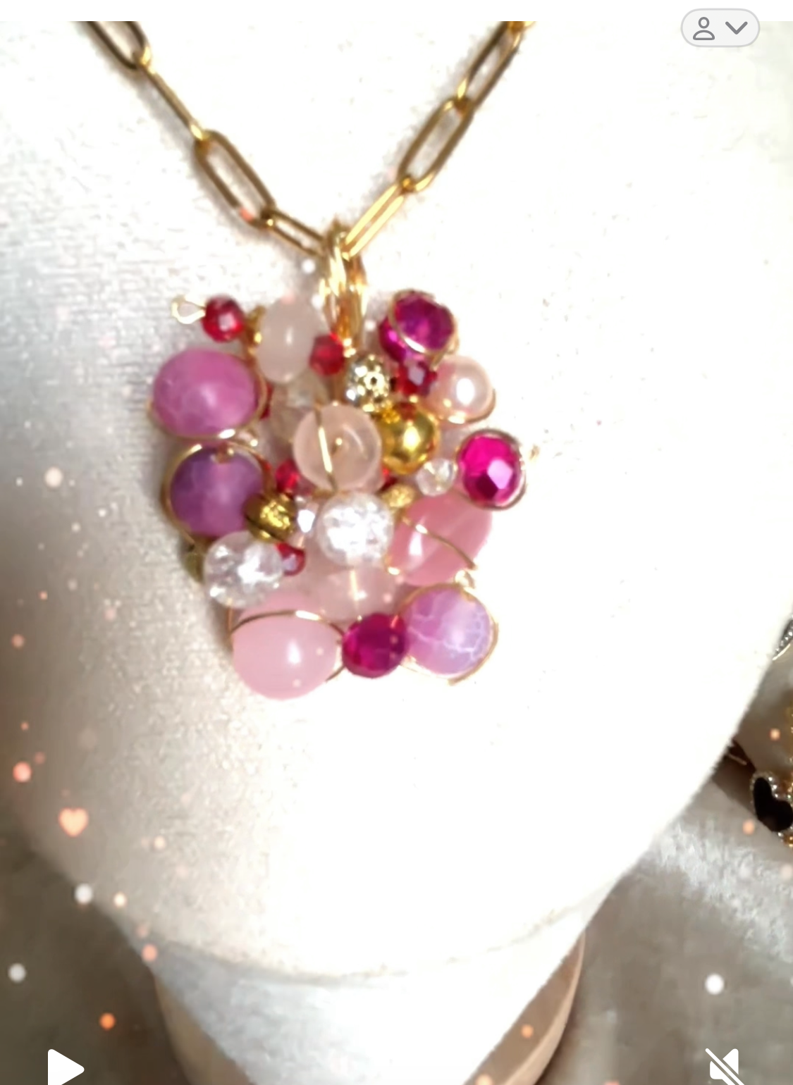 Collier perles rose Cyndirella