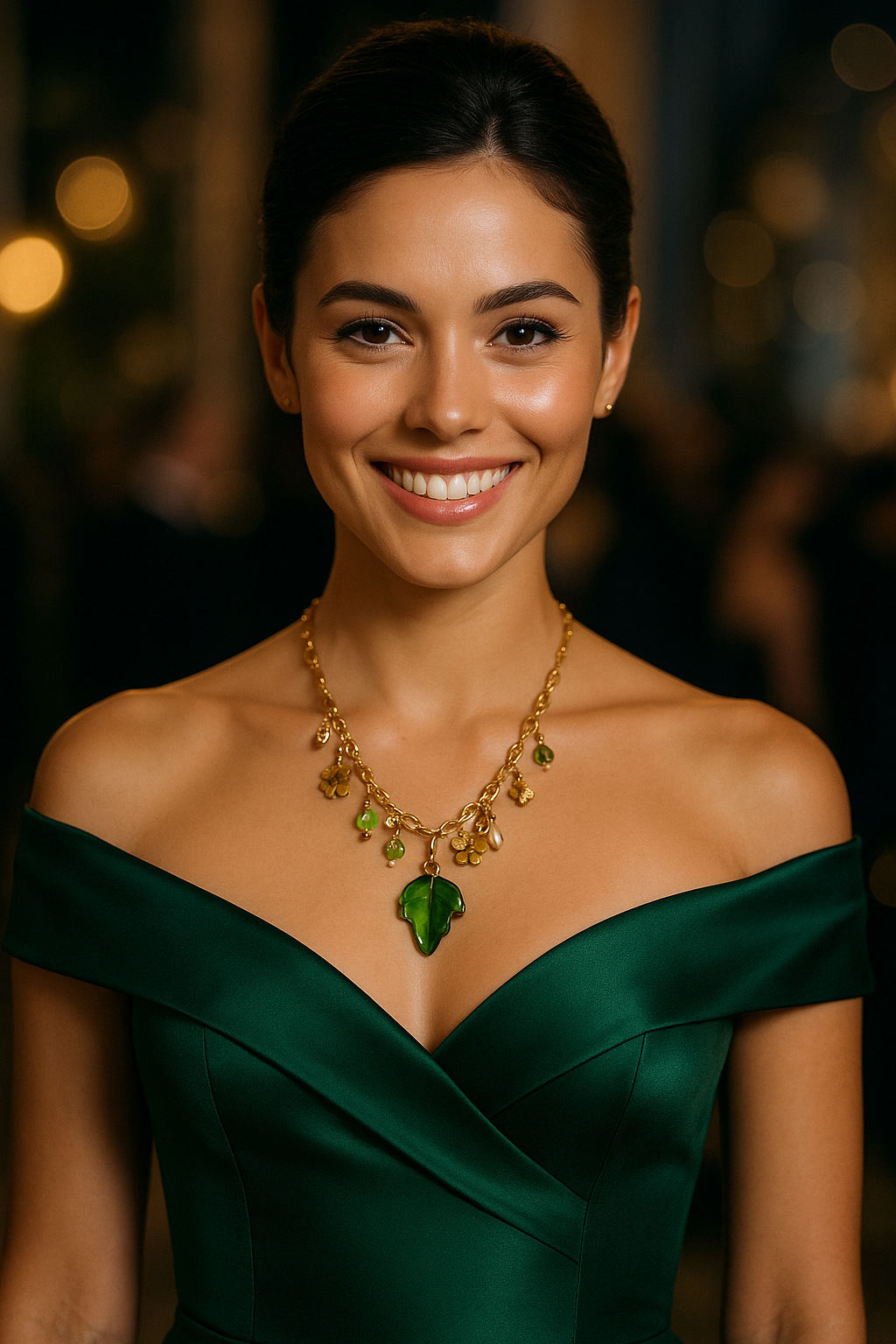 SAUTOIR EXTRAVAGANCE 💚 collier breloque en perles verte en verre opales et en acier