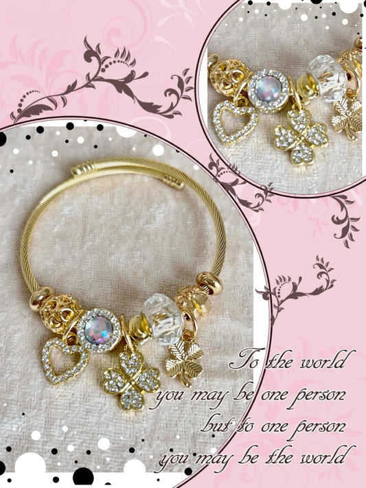 Bracelet Cœur et Trèfle