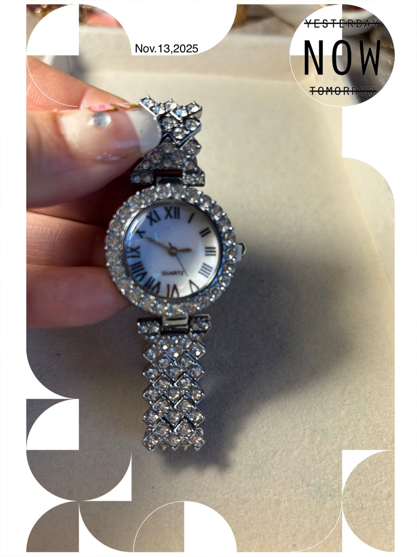 Montre Strass argent
